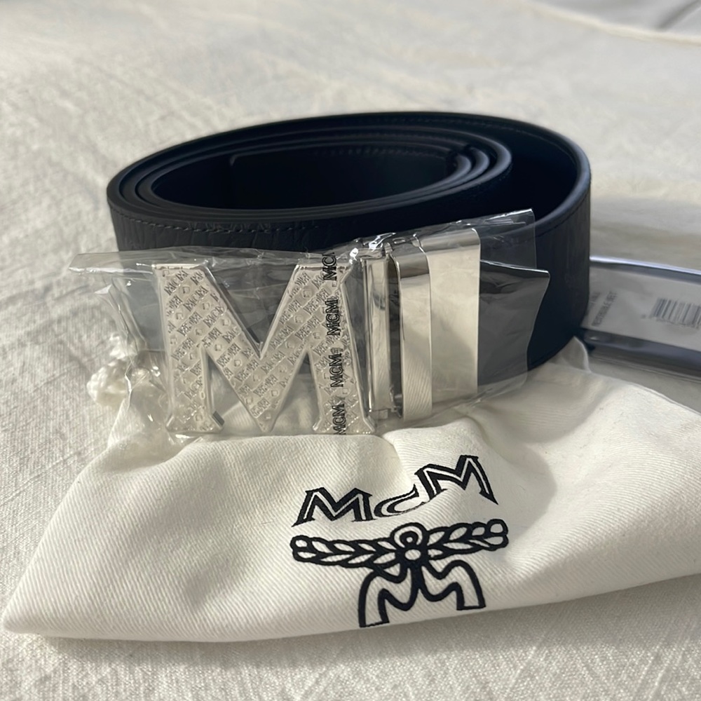 MCM black adjustable reversible belt new with tags